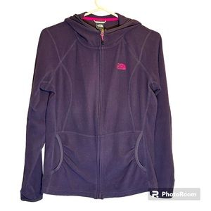 The NORTH FACE Full Zip TKA 100 Fleece Hoodie Top Purple Jacket  w/pockets M